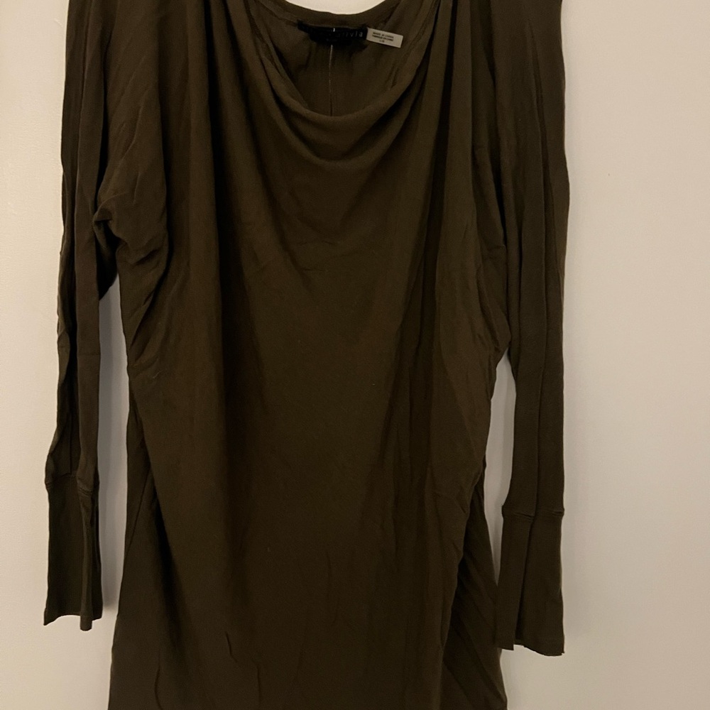 Alice + Olivia Olive Long Sleeve Top